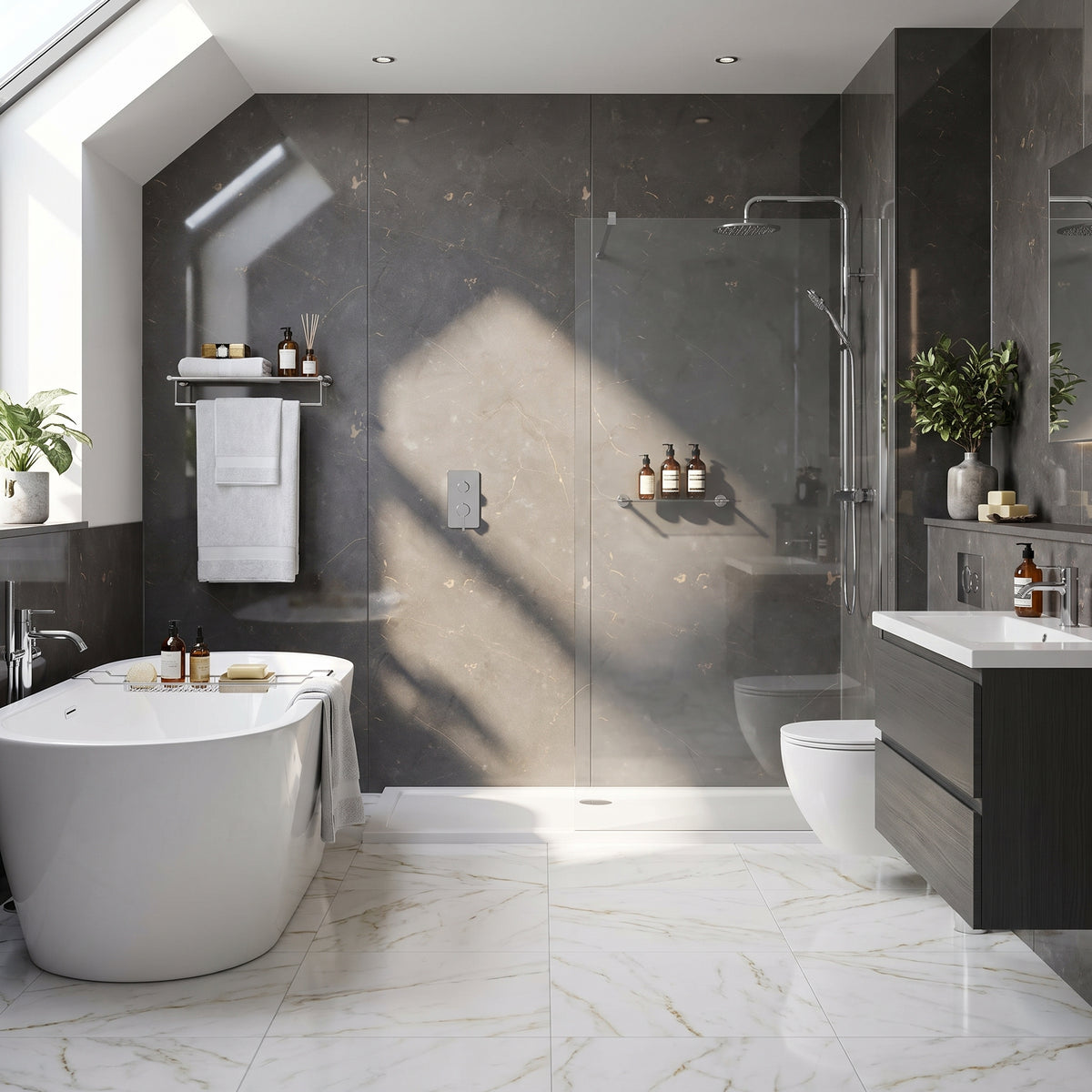 Hydraset Ferro Graphite Gloss 1200 x 2400 Setlock Wall Panel