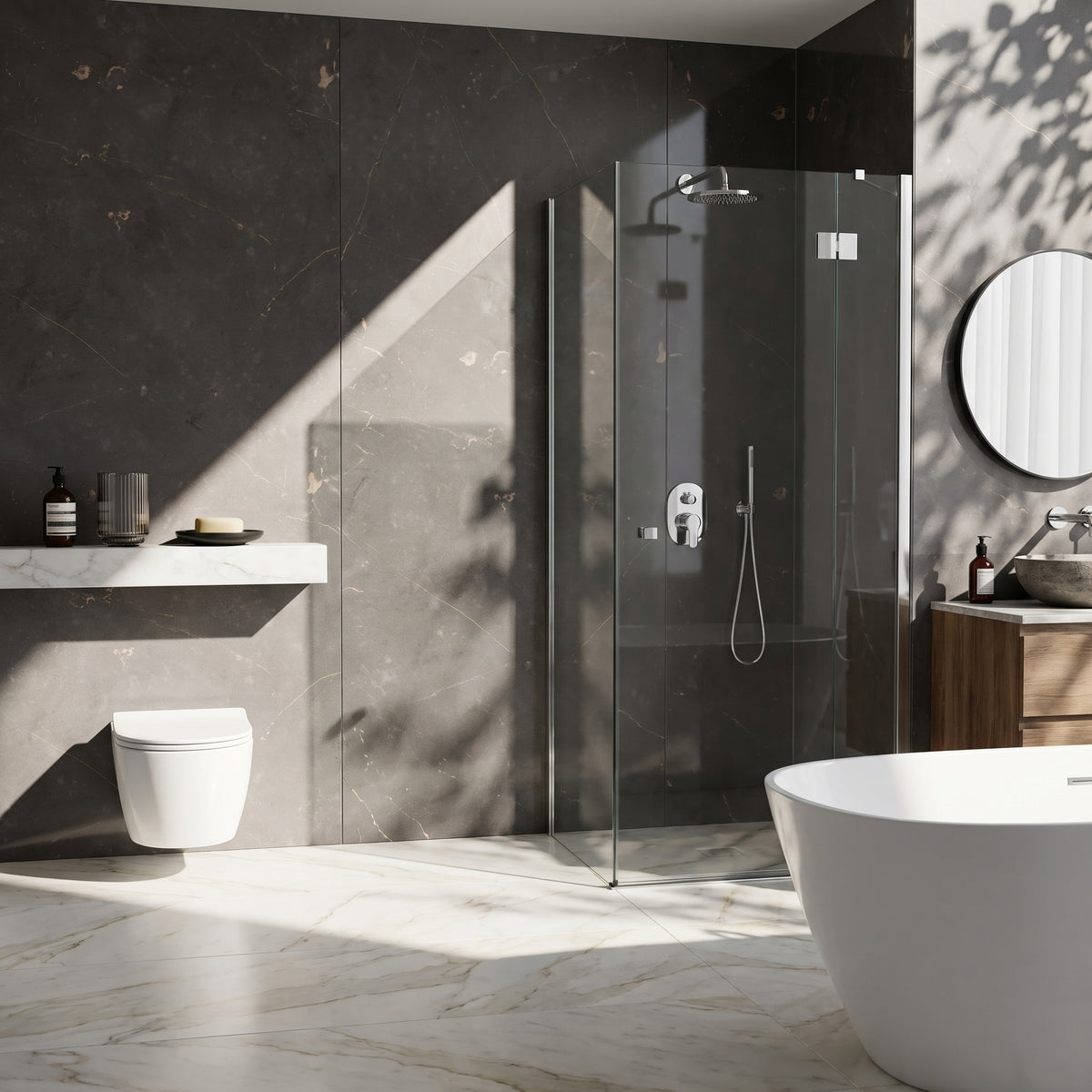 Hydraset Ferro Graphite Gloss 1200 x 2400 Square Edge Wall Panel