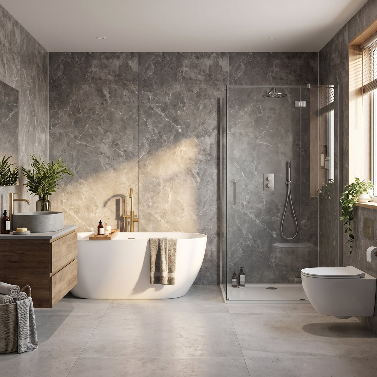 Hydraset Grey Bonito Matt 1200 x 2400 Setlock Wall Panel