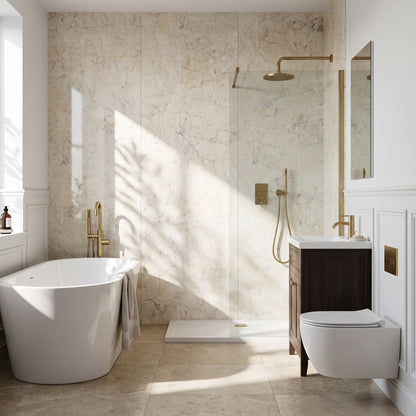Hydraset Grey Marble Gloss 1200 x 2400 Square Edge Wall Panel