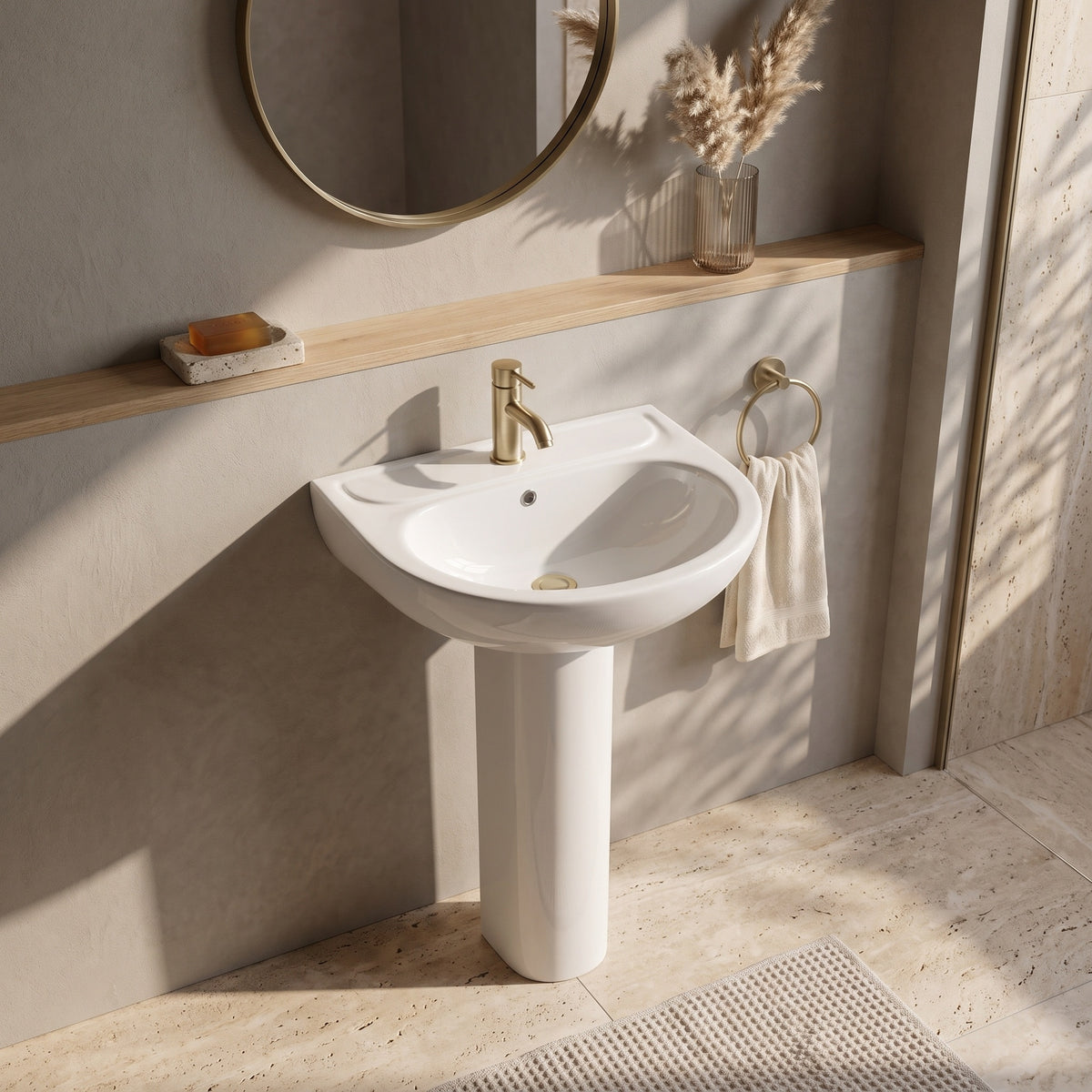 Fairford Duro 550mm 1TH Basin and Pedestal
