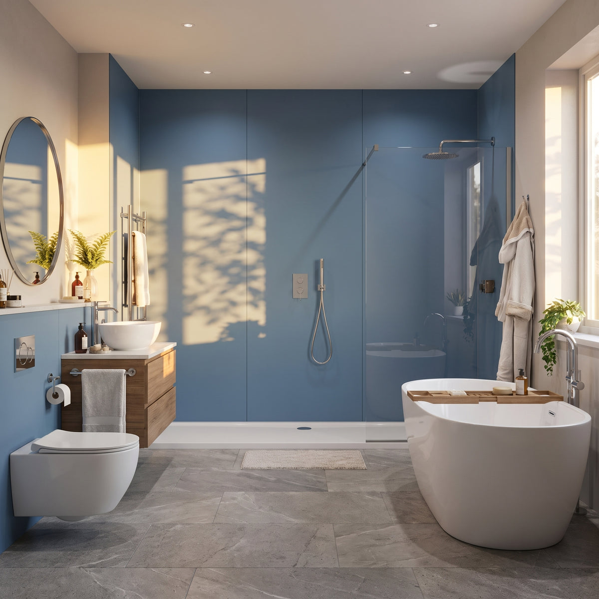 Hydraset Misty Blue Matt 1200 x 2400 Setlock Wall Panel