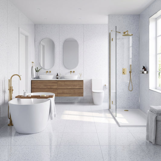 Hydraset Pure White Sparkle Gloss Square Edge 2400x1200mm