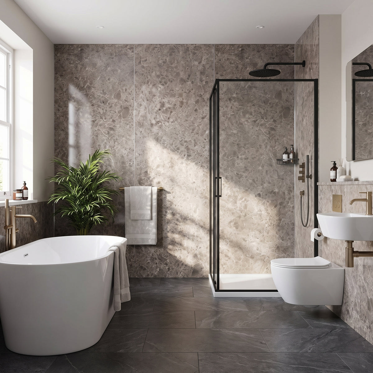 Hydraset Siena Marble 1200 x 2400 Square Edge Wall Panel