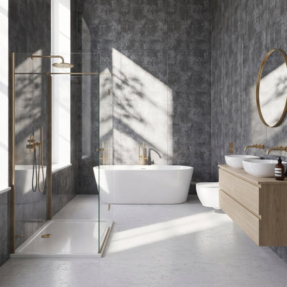 Hydraset Silver Cloud Gloss 1200 x 2400 Setlock Wall Panel
