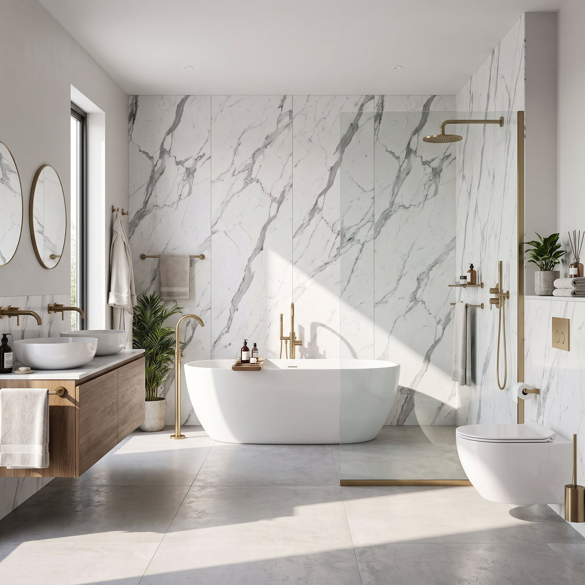 Hydraset Statuario Marble Square Edge 2400 x 1200