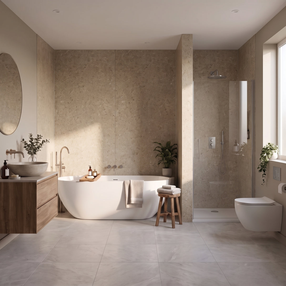 Hydraset Tavolo Taupe 1200 x 2400 Square Edge Wall Panel