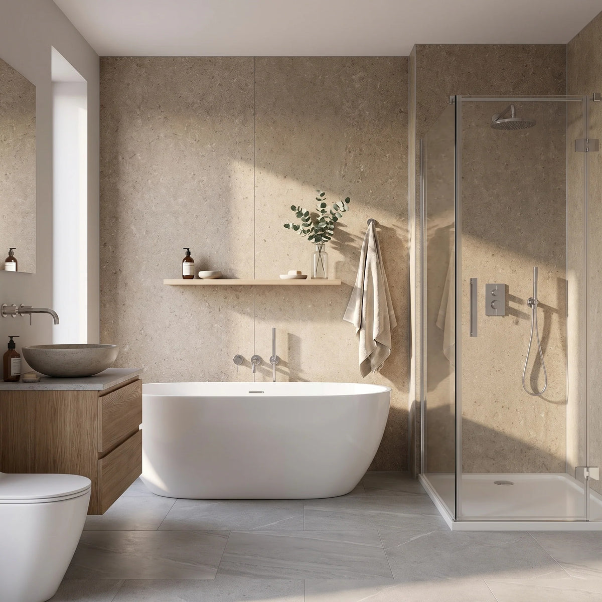 Hydraset Tavolo Taupe 1200 x 2400 Square Edge Wall Panel