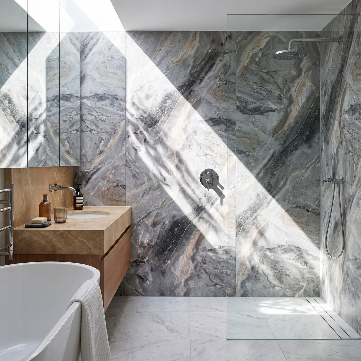 Hydraset Toffee Marble Square Edge 2400 x 1200