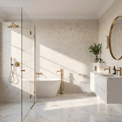 Hydraset White Terrazzo Setlock 2400x1200mm
