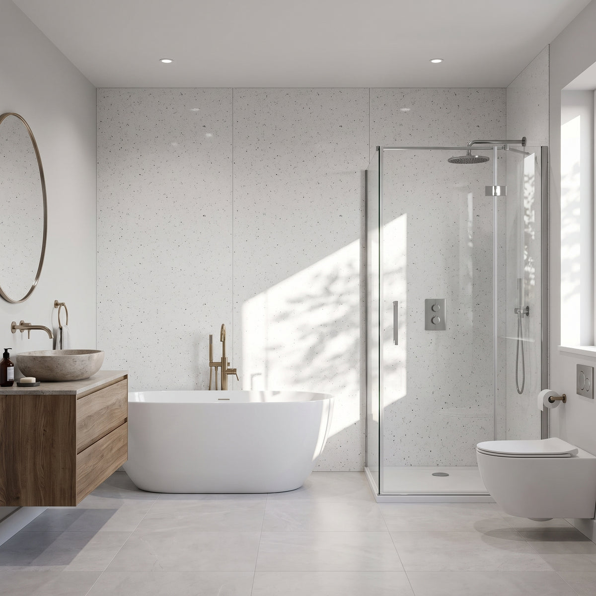 Hydraset White Snow Gloss 1200 x 2400 Setlock Wall Panel