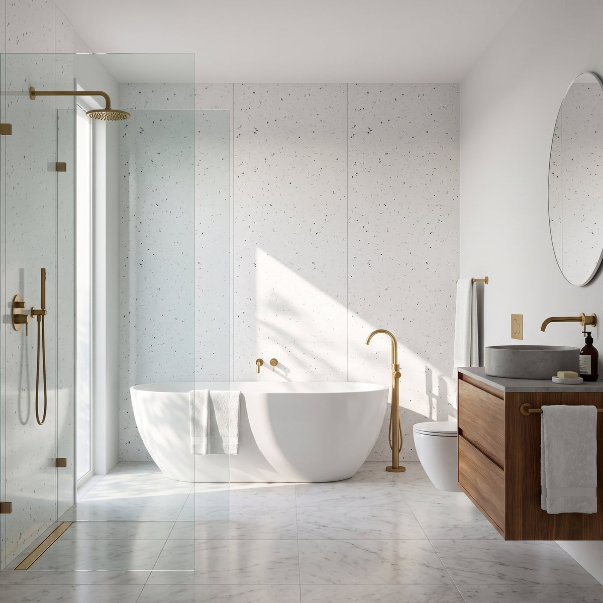 Hydraset White Snow Gloss 1200 x 2400 Setlock Wall Panel