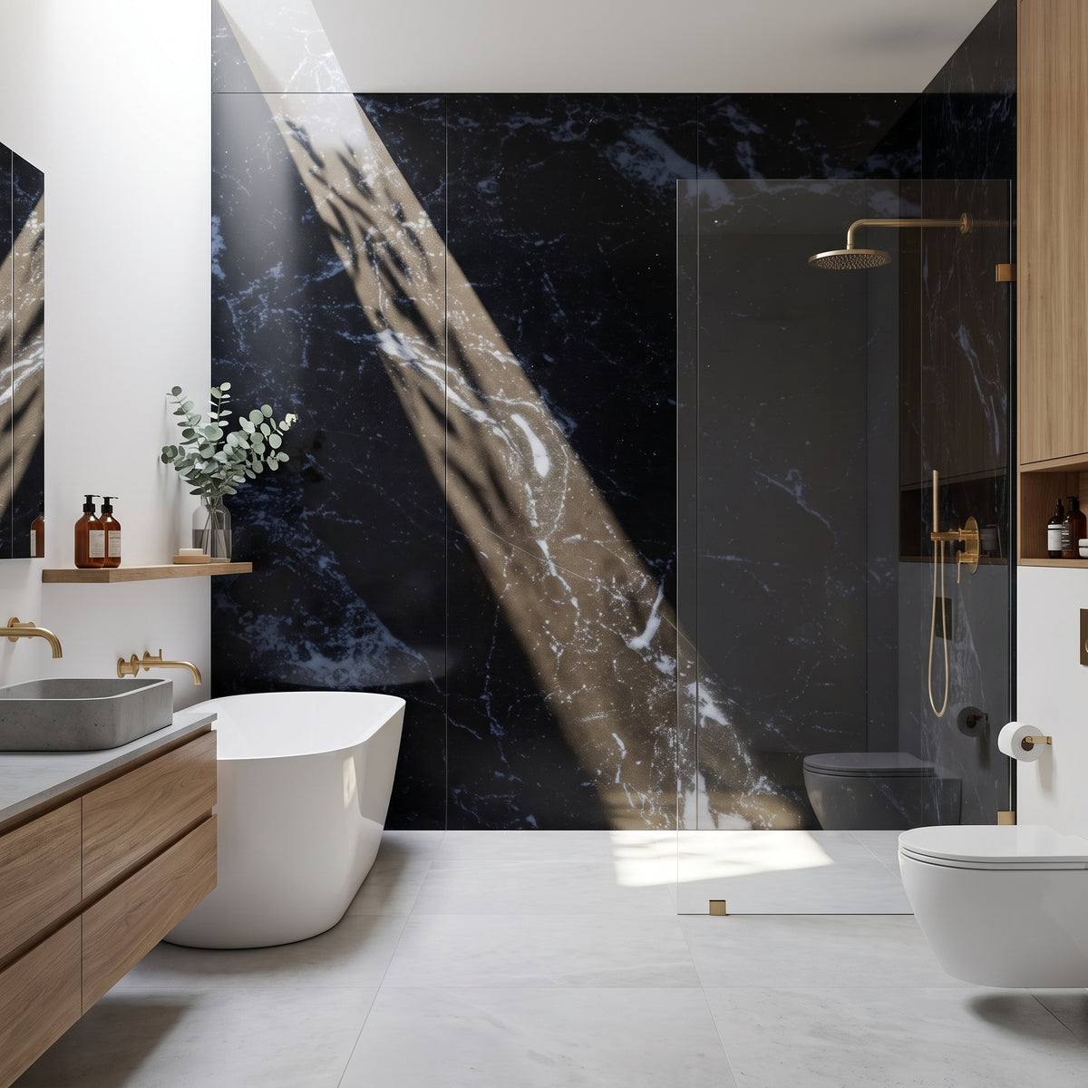 Hydraset Essentials Black Marble 2 pack Wall Panels 1000x2400