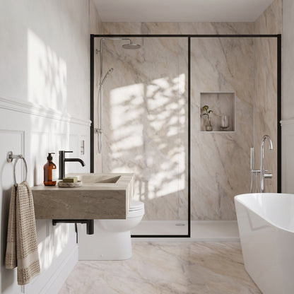 Hydraset Essentials Pergamon Marble 2 Pack PVC Wall Panels 1000x2400mm