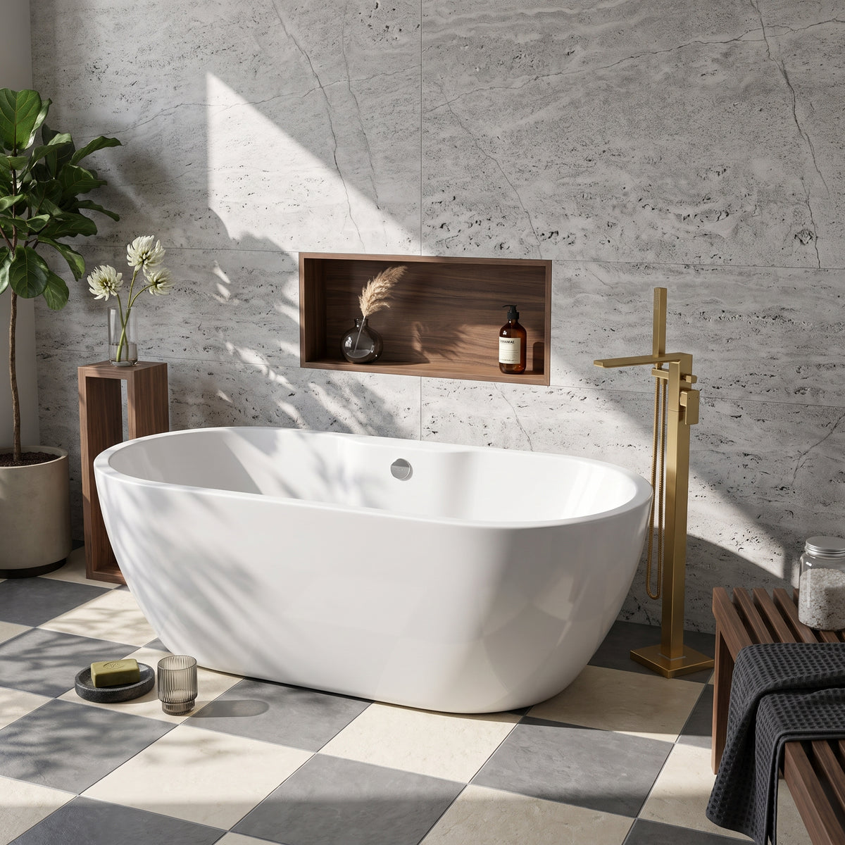 Fairford Bergamo 1800 x 750 x 580mm Freestanding Bath