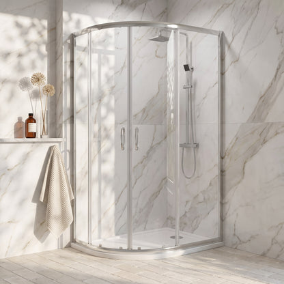 Fairford 5mm 1200 x 800mm Chrome Offset Quadrant Shower Enclosure