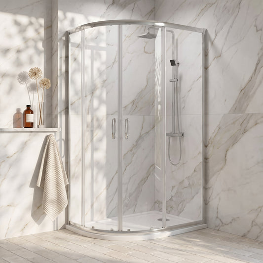Fairford 5mm 1200 x 800mm Chrome Offset Quadrant Shower Enclosure