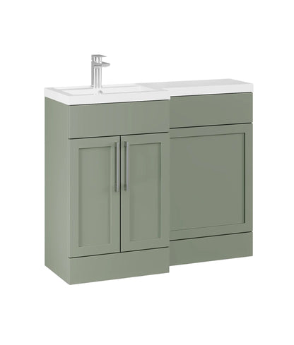 Fairford Union Style Shaker Matt Lux Green 1200mm L Shape Right Hand Combination Pack