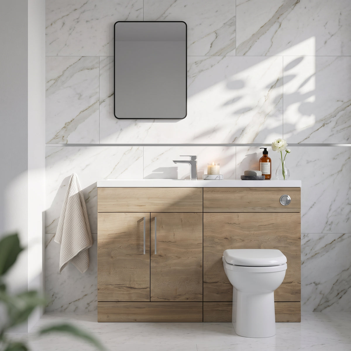 Fairford Union Style Slab Dark Oak 1200mm Slimline Combination Pack