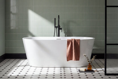 Rivato Modena 1700 x 800 x 580mm Gloss White Freestanding Shower Bath