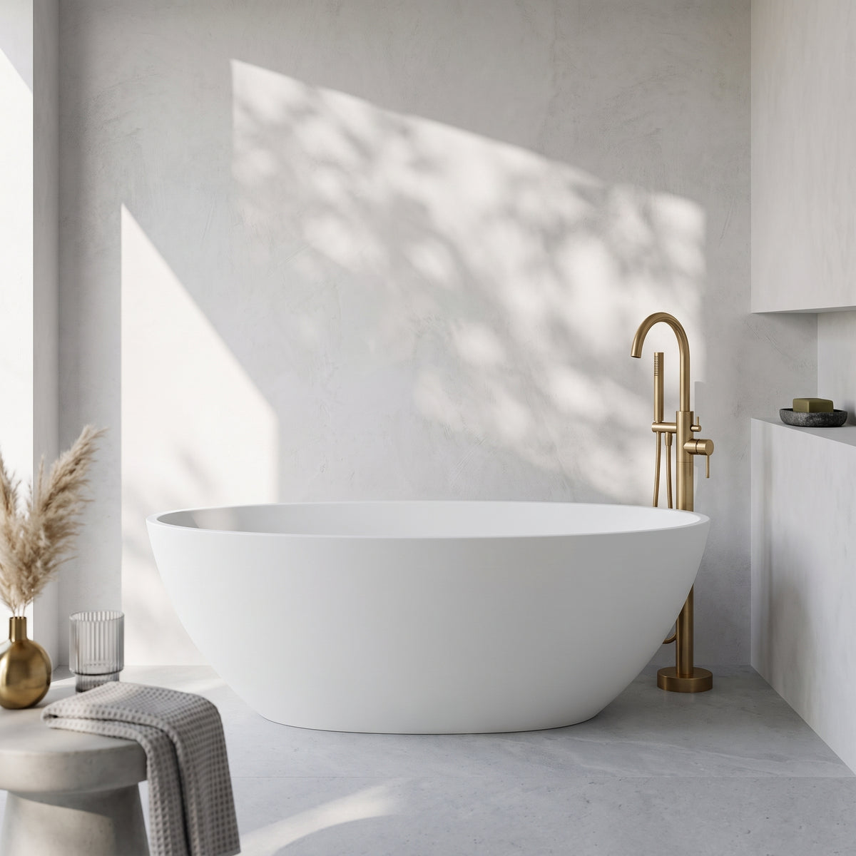 Fairford Esseta 1510 x 760 x 555mm Matt Solid Surface Freestanding Bath