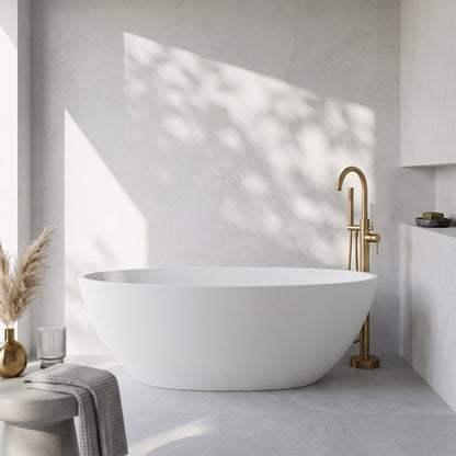Fairford Esseta 1510 x 760 x 555mm Matt Solid Surface Freestanding Bath