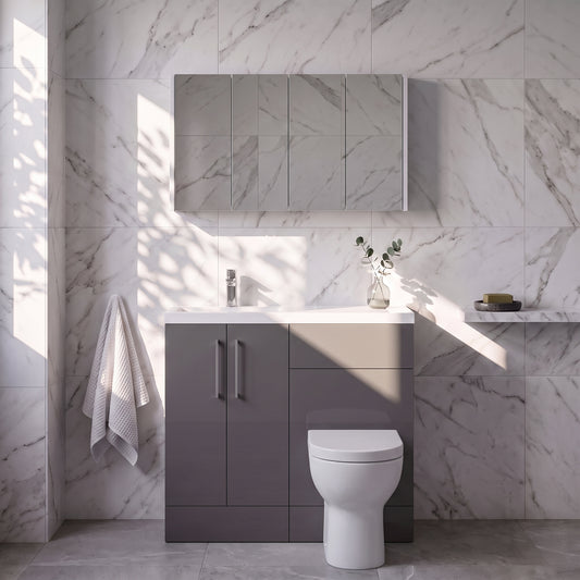 Fairford Union Gloss Grey 1000mm Slimline Combination Pack