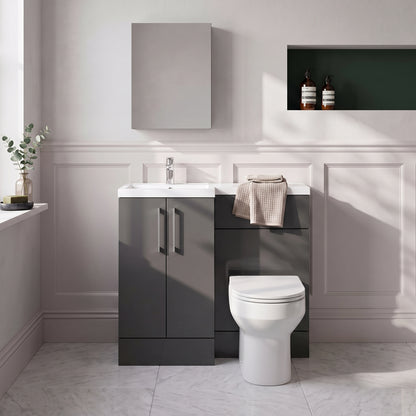 Fairford Union Gloss Grey 1000mm L Shape Left Hand Combination Pack
