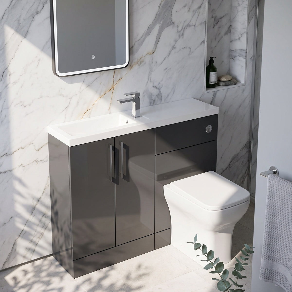 Fairford Union Gloss Grey 1100mm Slimline Combination Pack