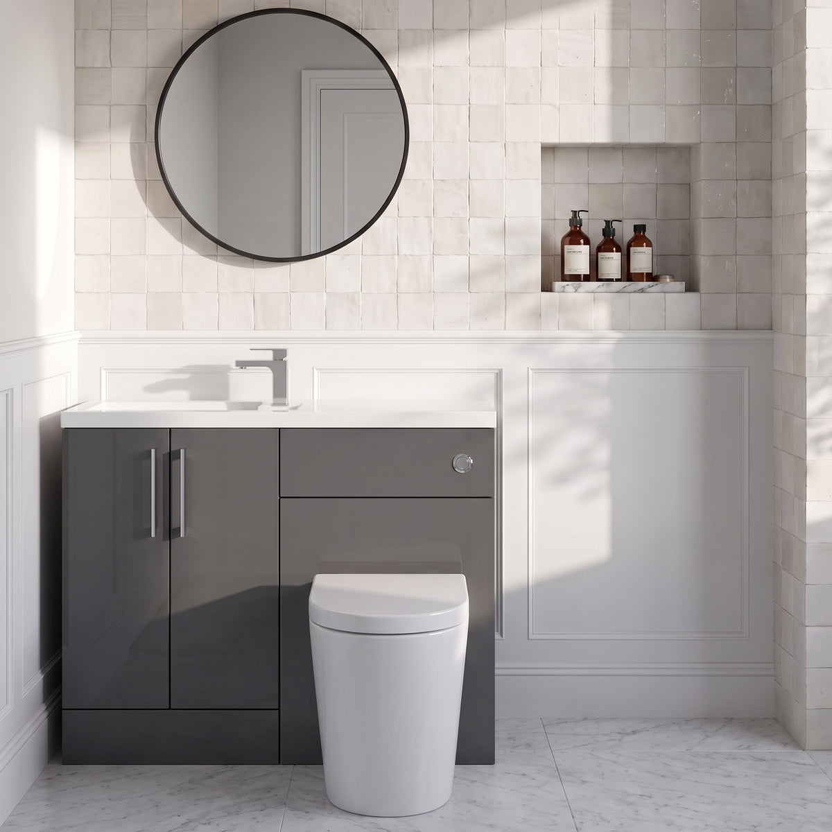 Fairford Union Gloss Grey 1200mm Slimline Combination Pack