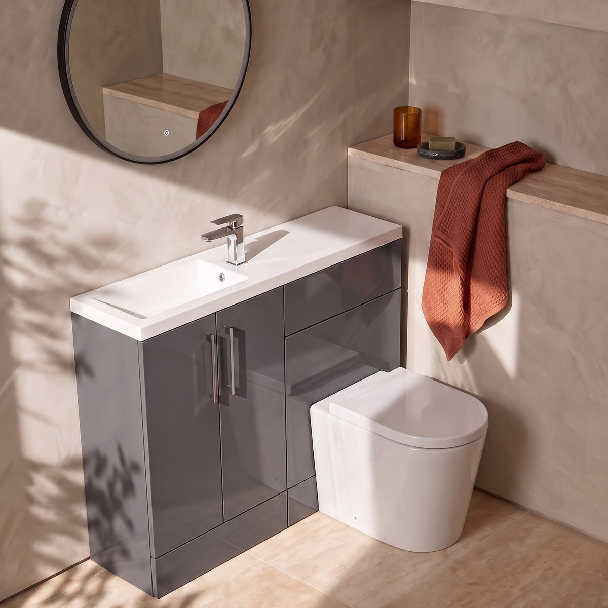 Fairford Union Gloss Grey 1200mm Slimline Combination Pack