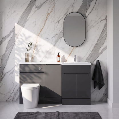 Fairford Union Gloss Grey 1500mm L Shape Right Hand Combination Pack