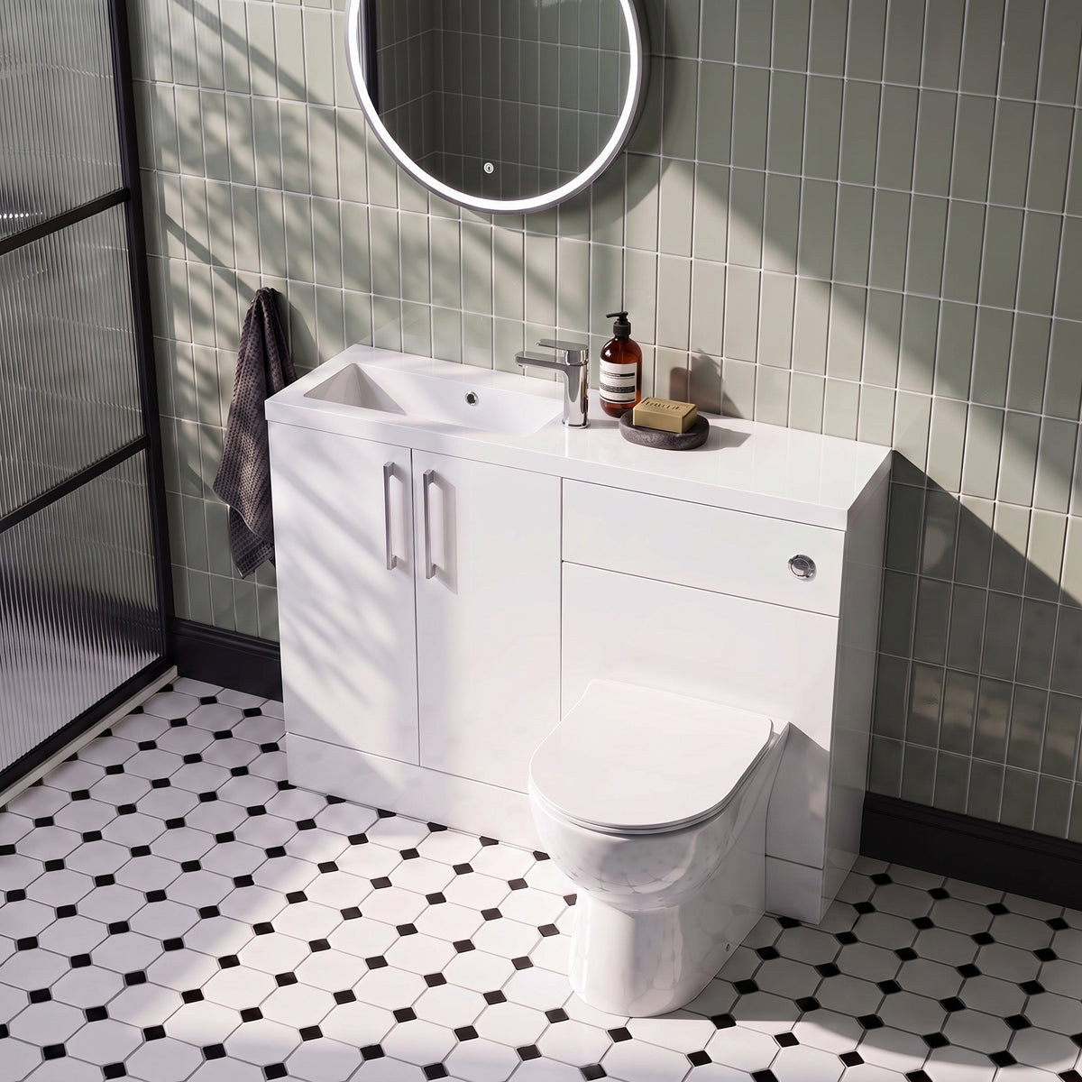 Fairford Union Gloss White 1100mm Slimline Combination Pack