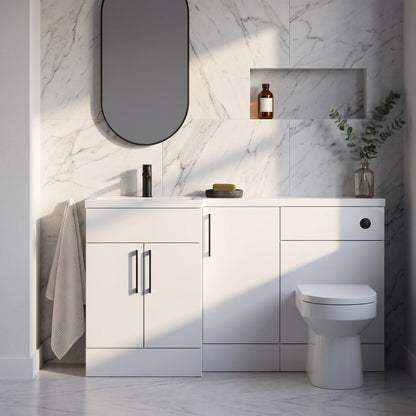 Fairford Union Gloss White 1500mm L Shape Left Hand Combination Pack