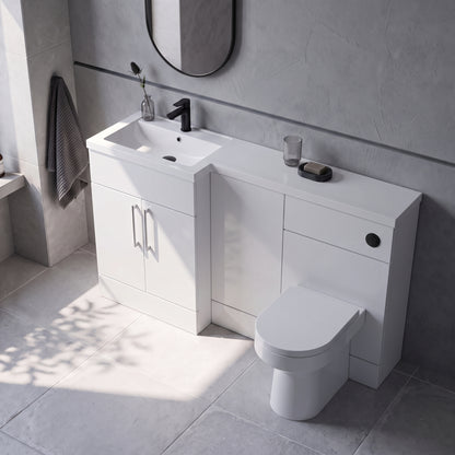 Fairford Union Gloss White 1500mm L Shape Left Hand Combination Pack