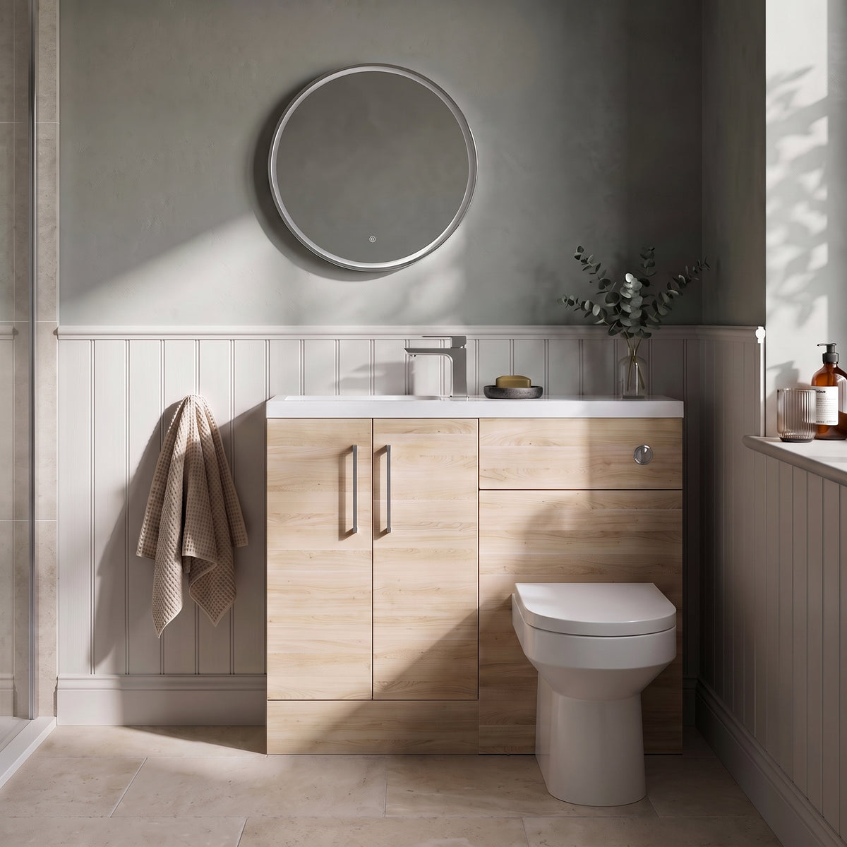 Fairford Union Light Oak 1000mm Slimline Combination Pack