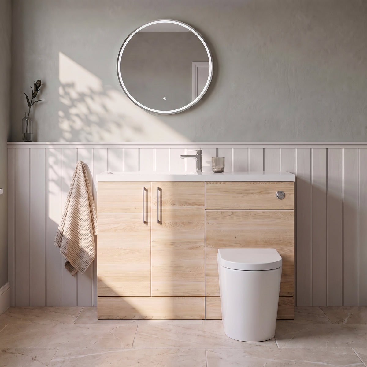 Fairford Union Light Oak 1100mm Slimline Combination Pack