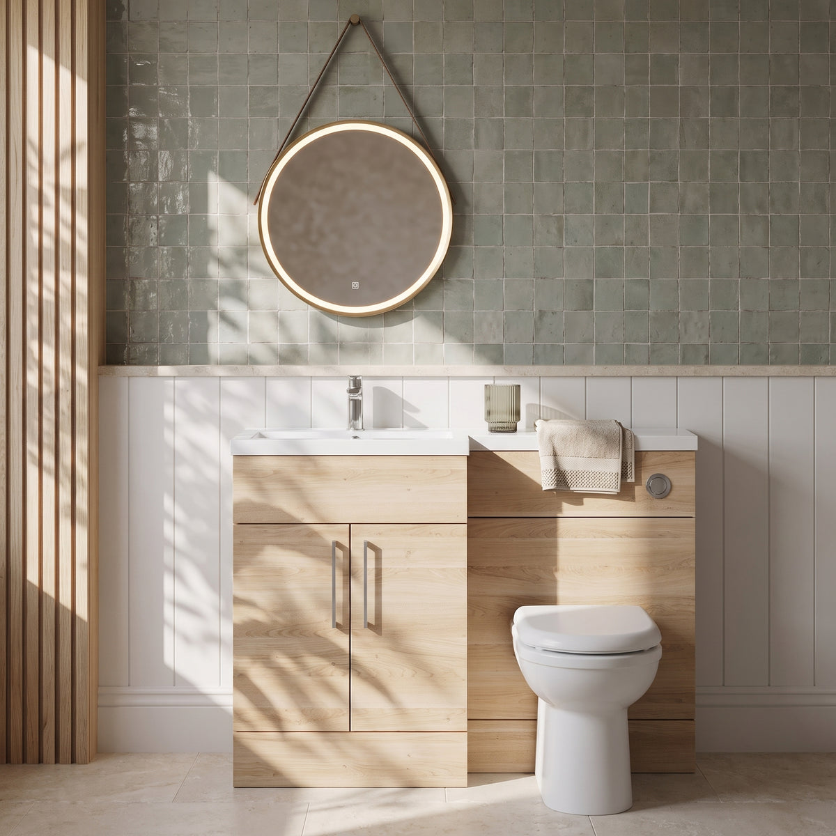 Fairford Union Light Oak 1200mm L Shape Left Hand Combination Pack