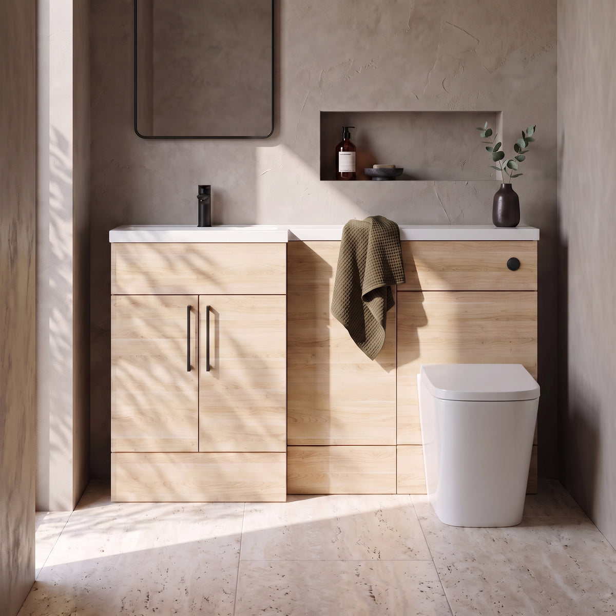 Fairford Union Light Oak 1500mm L Shape Left Hand Combination Pack