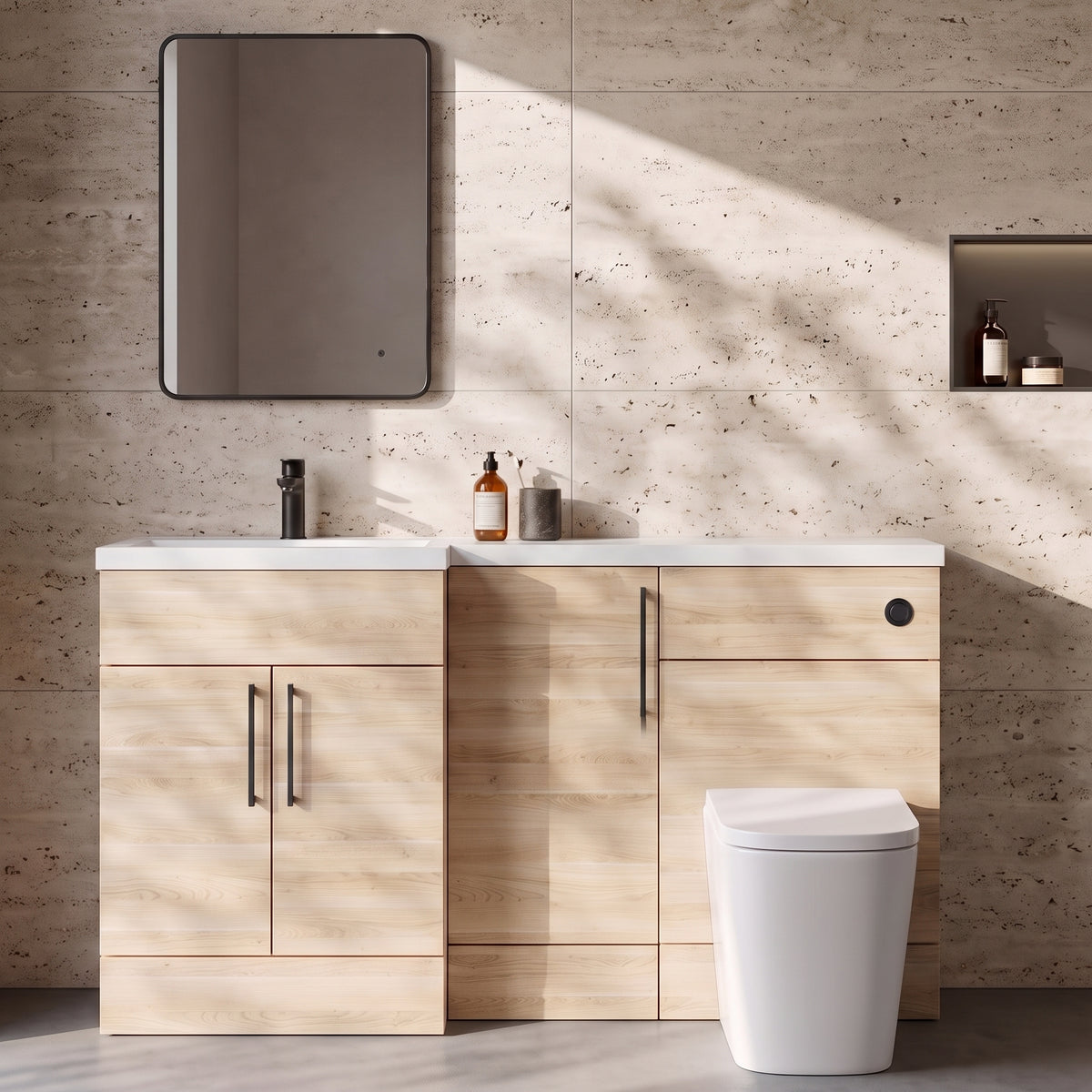 Fairford Union Light Oak 1500mm L Shape Left Hand Combination Pack