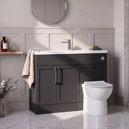Fairford Union Style Shaker Matt Soft Black 1100mm Slimline Combination Pack