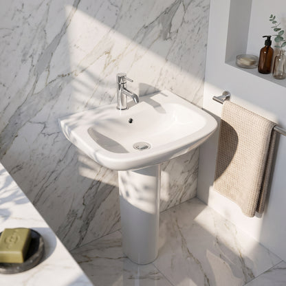 Fairford Roda 500mm 1 Tap Hole Basin with Full Pedestal