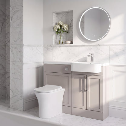Fairford Union Style Shaker Matt Stone Grey 1000mm Round Semi Recessed Basin Right Hand Combination Pack