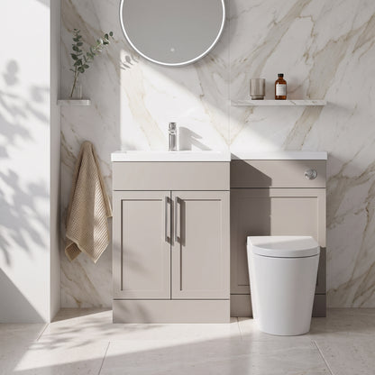 Fairford Union Style Shaker Matt Stone Grey 1100mm L Shape Left Hand Combination Pack