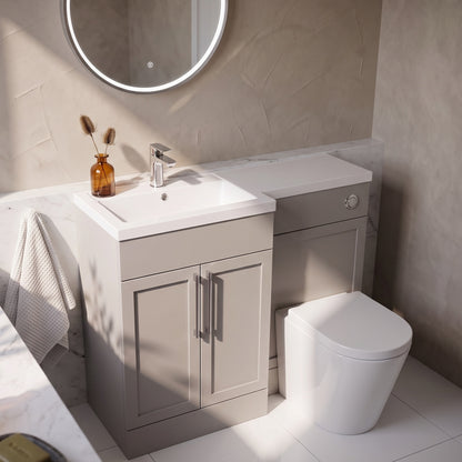 Fairford Union Style Shaker Matt Stone Grey 1100mm L Shape Left Hand Combination Pack
