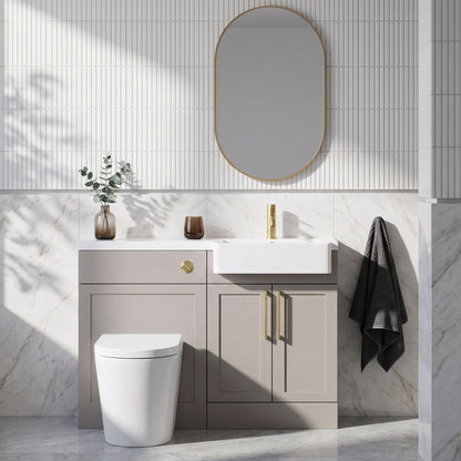 Fairford Union Style Shaker Matt Stone Grey 1000mm Square Semi Recessed Basin Right Hand Combination Pack