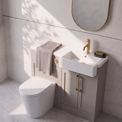 Fairford Union Style Shaker Matt Stone Grey 1000mm Square Semi Recessed Basin Right Hand Combination Pack
