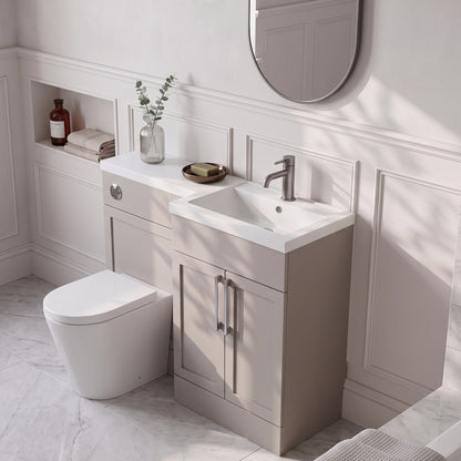 Fairford Union Style Shaker Matt Stone Grey 1200mm L Shape Right Hand Combination Pack
