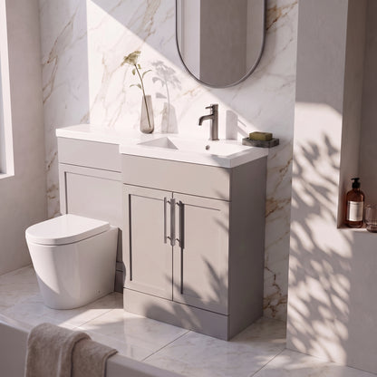 Fairford Union Style Shaker Matt Stone Grey 1200mm L Shape Right Hand Combination Pack