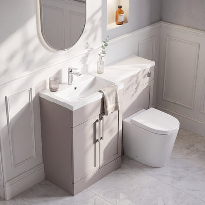 Fairford Union Style Shaker Matt Stone Grey 1200mm L Shape Left Hand Combination Pack